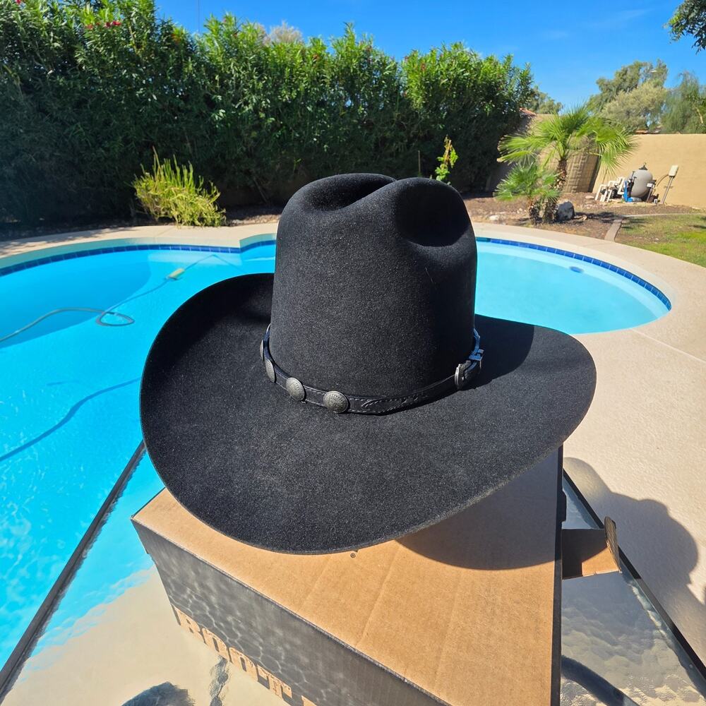 Vintage Resistol 3X Beaver “Quicksilver” Cowboy Hat Size 7 1/8 Black – USA Made